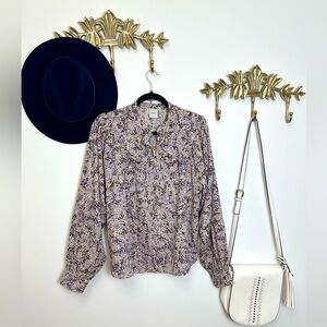 ICHI Shabby chic blouse L pit 24.5” l 25.5”